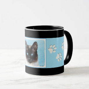 Siamese Katzenmalerei - Niedliche Original Katzenk Tasse