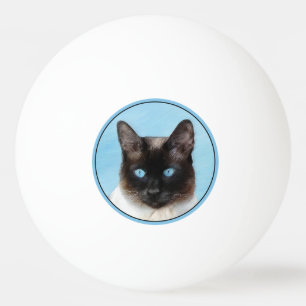 Siamese Katzenmalerei - Niedliche Original Katzenk Tischtennisball