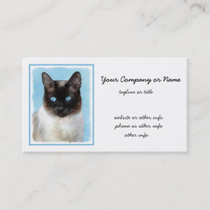 Siamese Katzenmalerei - Niedliche Original Katzenk Visitenkarte