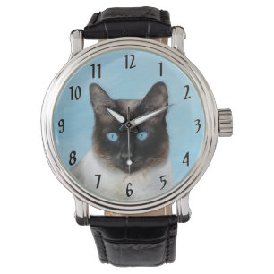 Siamese Katzenmalerei - Niedliche Originalkatzenar Armbanduhr
