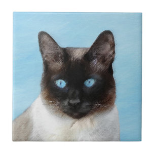 Siamese Katzenmalerei - Niedliche Originalkatzenar Fliese