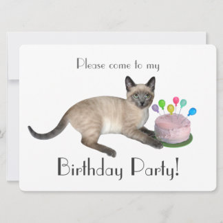 Siamese Kitten Geburtstagsparty Einladung