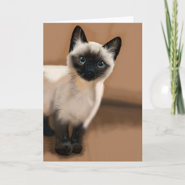 Siamese Kitten Jeder Anlass Grußkarte Karte (Vorderseite)