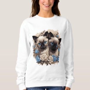Siamese Kittens Sweatshirt Pour Amoureux de les ch