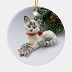 Siamese Lynx Point Cat Ornament