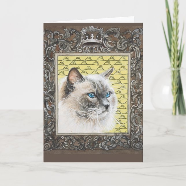Siamese / Ragdoll / Carte de voeux pour chats Hima (Devant)