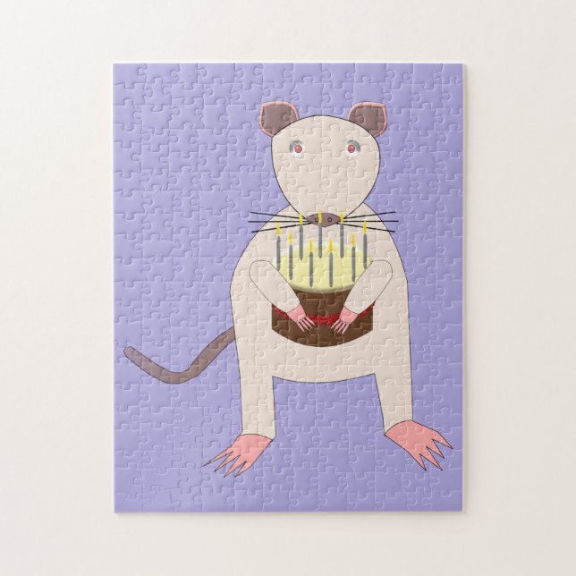 Siamese Rat mit Birthday Cake (Vertikal)