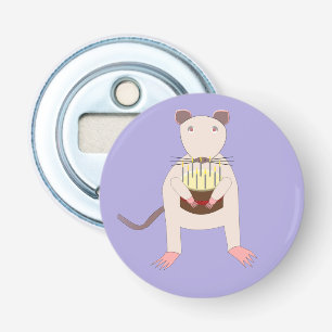 Siamese Rat mit Birthday Cake Flaschenöffner