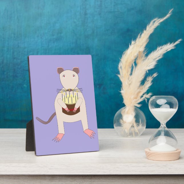 Siamese Rat mit Birthday Cake Fotoplatte (Seite)