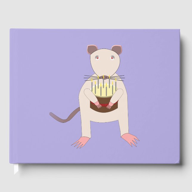 Siamese Rat mit Birthday Cake Gästebuch (Vorderseite)