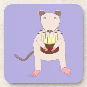 Siamese Rat mit Birthday Cake Getränkeuntersetzer