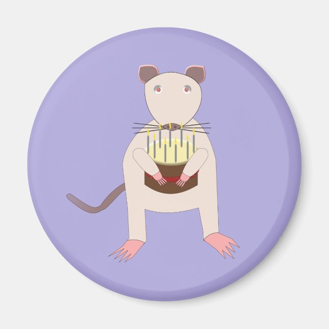 Siamese Rat mit Birthday Cake Magnet (Vorne)