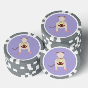 Siamese Rat mit Birthday Cake Pokerchips