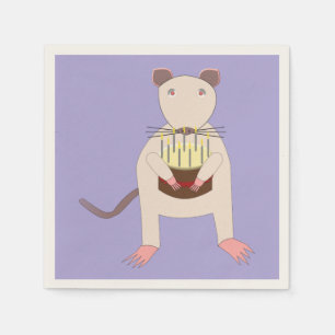 Siamese Rat mit Birthday Cake Serviette
