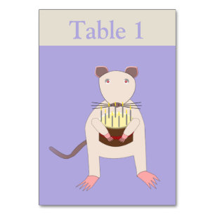 Siamese Rat mit Birthday Cake Tischnummer