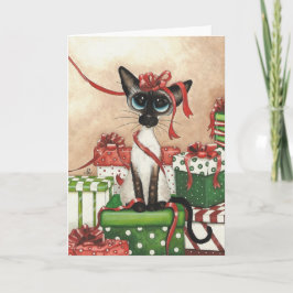 Siamese Red Ribbon Feiertagskarte