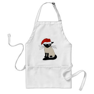 Siamese Santa Clause - Funny Holiday Kitty Cat Schürze