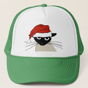 Siamese Santa - Funny Christmas Holiday Xmas Cat Truckerkappe