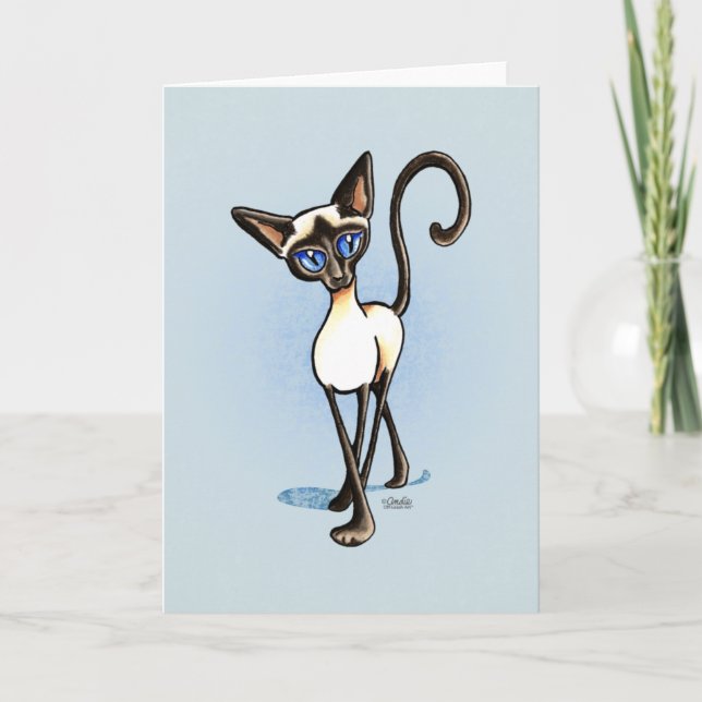 Siamese Siegel Point Crosswalk Off Leash Art™ Karte (Vorderseite)