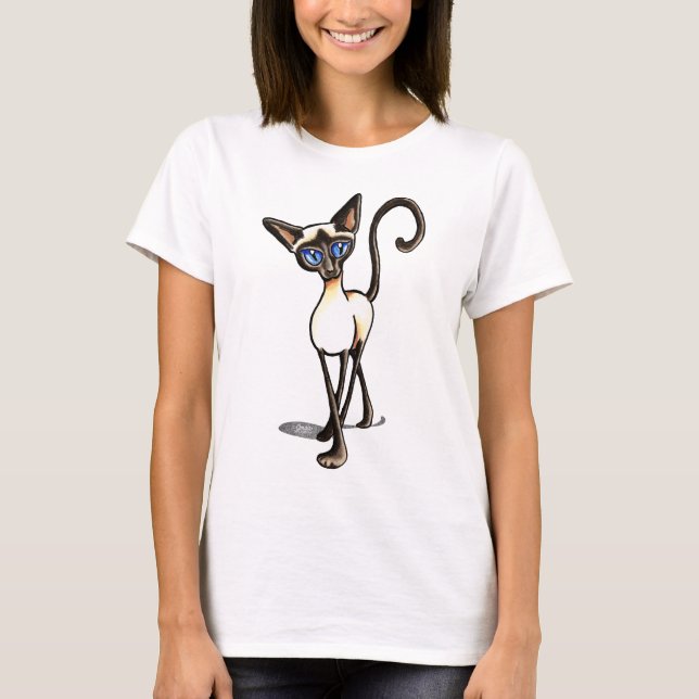 Siamese Siegel Point Crosswalk Off Leash Art™ T-Shirt (Vorderseite)
