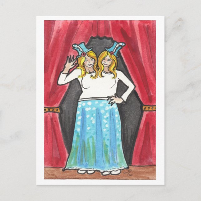 Siamese Twins circus + Postkarte der Nebenschaukun (Vorderseite)