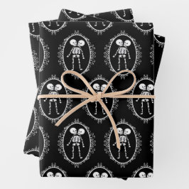 Siamese Twins Skeleton Geschenkpapier Set