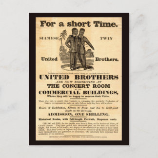 Siamese Twins Vintage Ad Postkarte