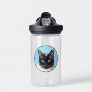 Siamesen-Katze Malerei Original-Tierkunst Trinkflasche