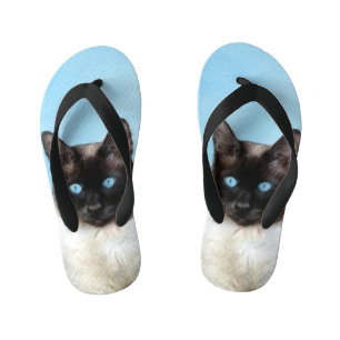 Siamesen-Katze Malerei - Süße Original-Katzen-Kuns Kinderbadesandalen