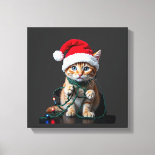 Siamesisch Katze Weihnachten V-Ausschnitt Leinwanddruck