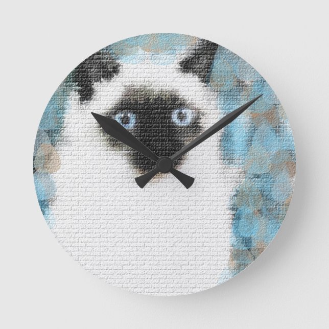 siamesisch runde wanduhr (Vorderseite)