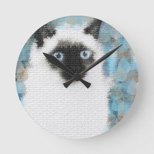 siamesisch runde wanduhr