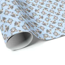 Siamesische blaue mit Augen Katze stellt grafische Geschenkpapier