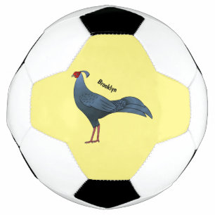 Siamesische Feuergrund-Vogel-Cartoon-Illustration Fußball