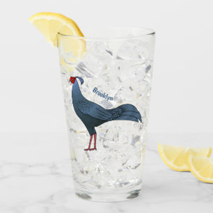 Siamesische Feuergrund-Vogel-Cartoon-Illustration Glas