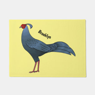 Siamesische Feuerhuhn-Vogel-Cartoon-Illustration Fußmatte