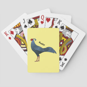 Siamesische Feuerhühner-Vogel-Cartoon-Illustration Spielkarten