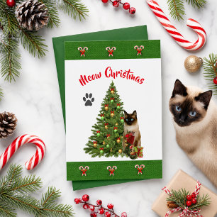 Siamesische Katze Katzenliebhaber Weihnachtsfeiert Karte