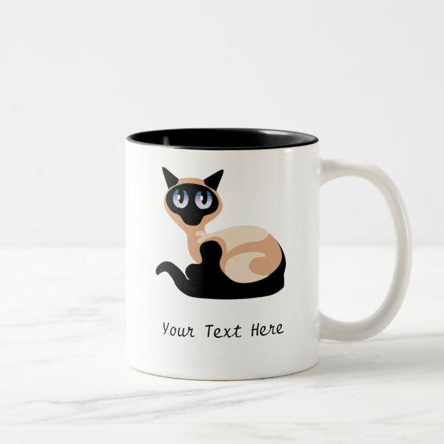 Siamesische Katze (kundengerecht) Zweifarbige Tasse (Rechts)