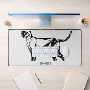 Siamesische Katze Minimalistische Geometrische Kun Schreibtischunterlage
