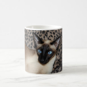 Siamesische Katze mit Leopard-Druck-wildes Kaffeetasse