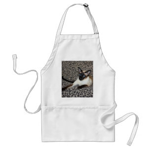Siamesische Katze mit Leopard-Druck-wildes Schürze