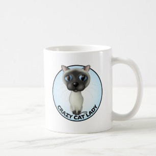 Siamesische Katze - verrückte Katzen-Dame Kaffeetasse