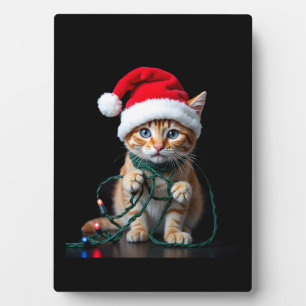 Siamesische Katze Weihnachten V-Ausschnitt Fotoplatte