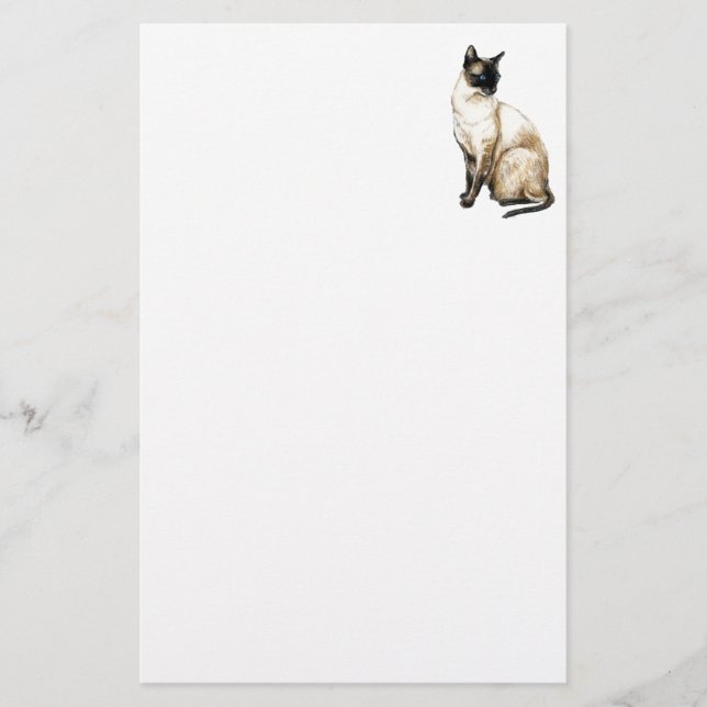 Siamesische Katzen-Briefpapier Briefpapier (Vorderseite)