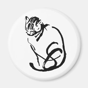 Siamesische Katzen-Bürste, die Entwurf zeichnet Magnet