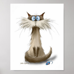 Siamesische Katzen-Cartoon Poster