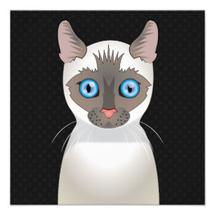 Siamesische Katzen-Cartoon-Tatzen Fotodruck