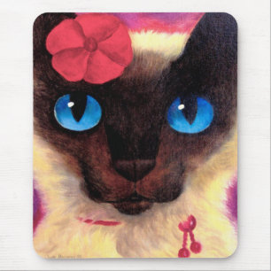 Siamesische Katzen-katzenartige Haustier-Malerei - Mousepad