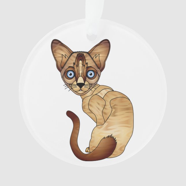 Siamesische Katzen-Kreis-Verzierung Ornament (Vorderseite)